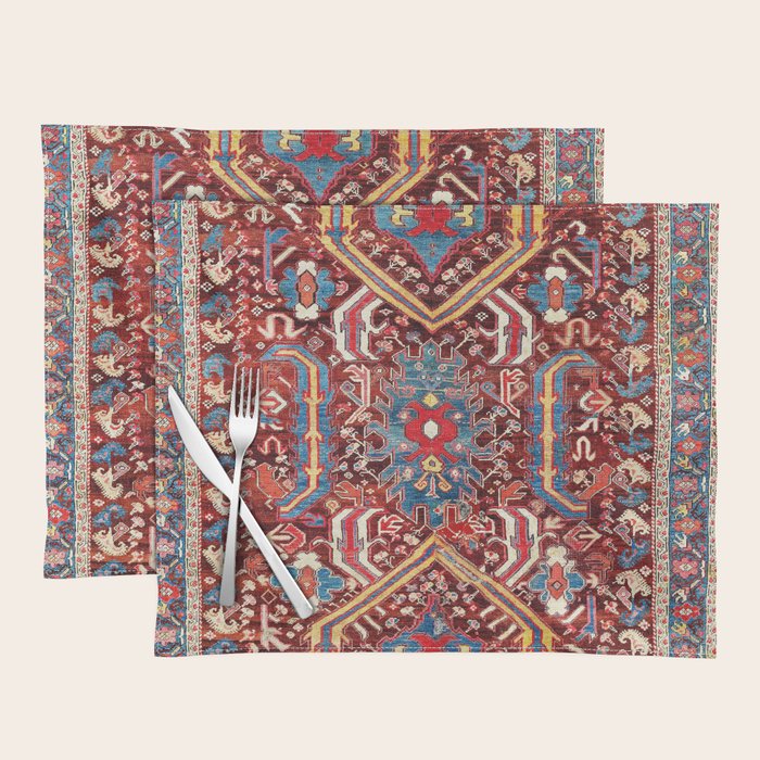 Kula West Anatolian  Antique Rug Print Placemat Gallery Image 1