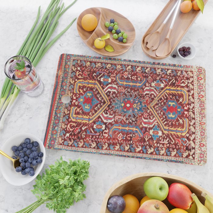 Kula West Anatolian  Antique Rug Print Cutting Board Gallery Image 2