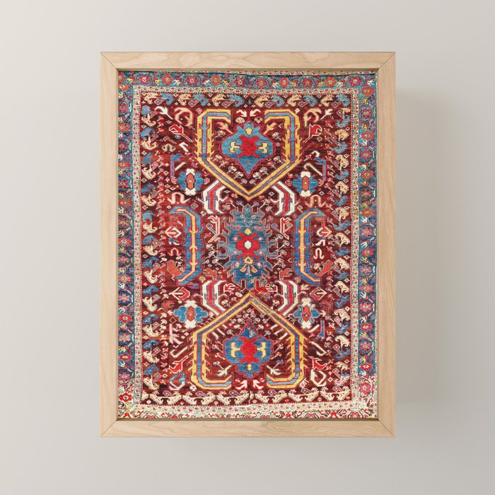 Kula West Anatolian  Antique Rug Print Mini Art Print Gallery Image 1