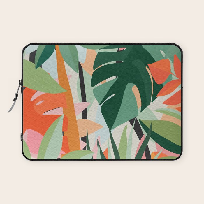 Tropical leaves in the jungle Laptop Sleeve Gallery Image 1