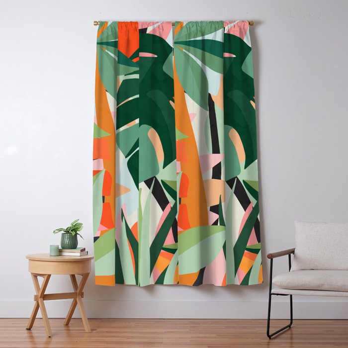 Tropical leaves in the jungle Window Curtain Gallery Image 1