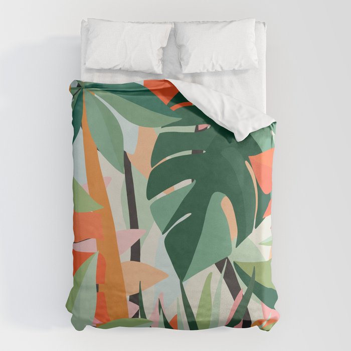 Tropical leaves in the jungle Duvet Cover Gallery Image 1