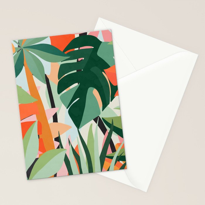 Tropical leaves in the jungle Stationery Card Gallery Image 2