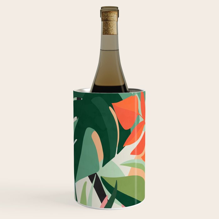 Tropical leaves in the jungle Wine Chiller Gallery Image 3