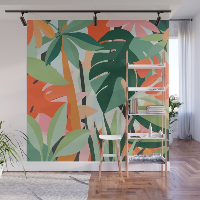 Tropical leaves in the jungle Wall Mural Gallery Image 1