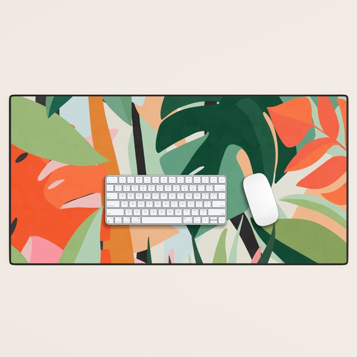 Tropical leaves in the jungle Desk Mat Gallery Image 1
