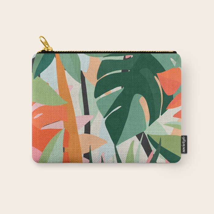 Tropical leaves in the jungle Carry All Pouch Gallery Image 1