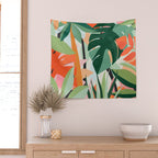 Tropical leaves in the jungle Wall Tapestry Gallery Image 2