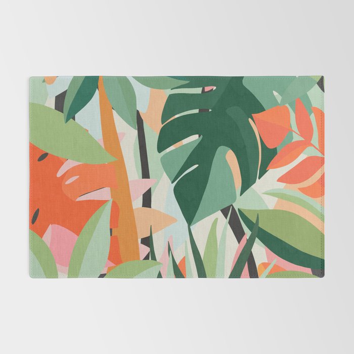 Tropical leaves in the jungle Rug Gallery Image 2