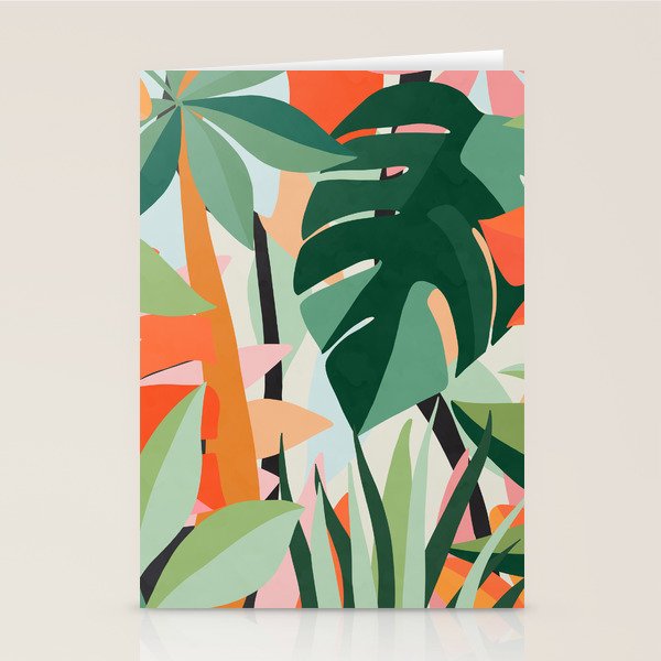 Tropical leaves in the jungle Stationery Card Gallery Image 1