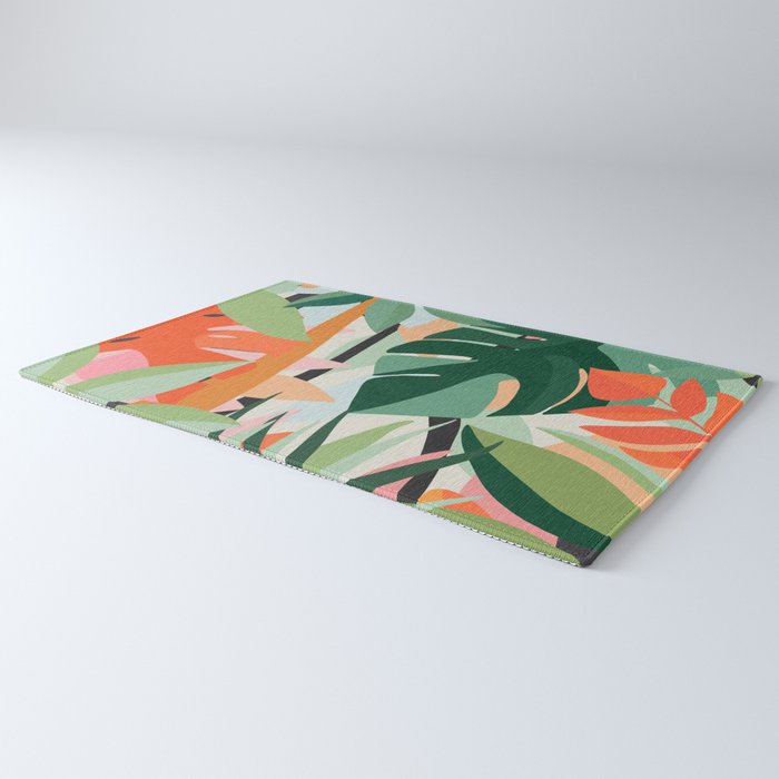 Tropical leaves in the jungle Rug Gallery Image 3