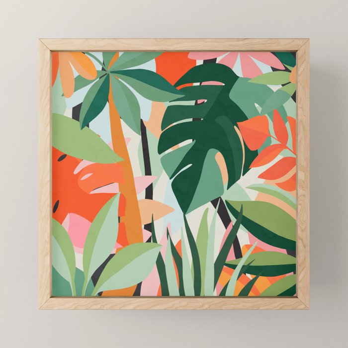 Tropical leaves in the jungle Mini Art Print Gallery Image 1