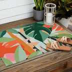 Tropical leaves in the jungle Outdoor Rug Gallery Image 2