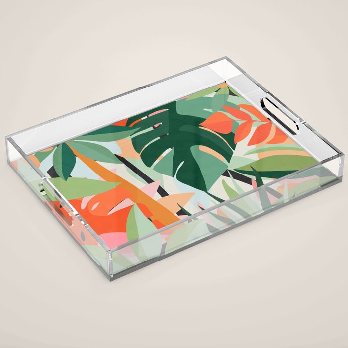 Tropical leaves in the jungle Acrylic Tray Gallery Image 1