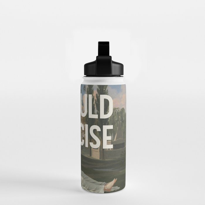 I Should Exercise - Funny Motivational Quote Water Bottle Gallery Image 2