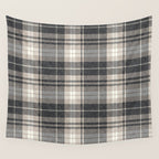 fall plaid - tan and charcoal Wall Tapestry Gallery Image 4