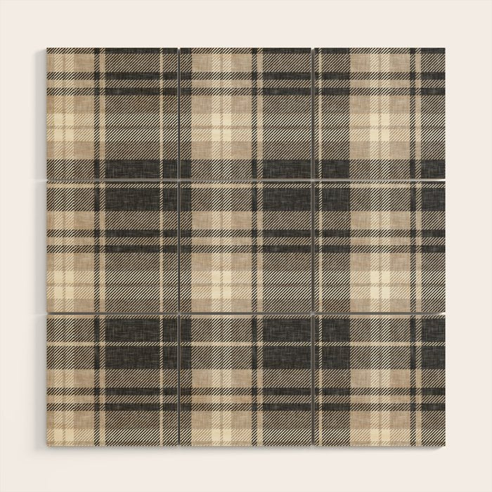 fall plaid - tan and charcoal Wood Wall Art Gallery Image 1