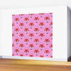 Retro love heart cartoon character pattern Wall Mural Gallery Image 2