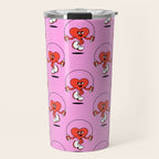 Retro love heart cartoon character pattern Travel Mug Gallery Image 1