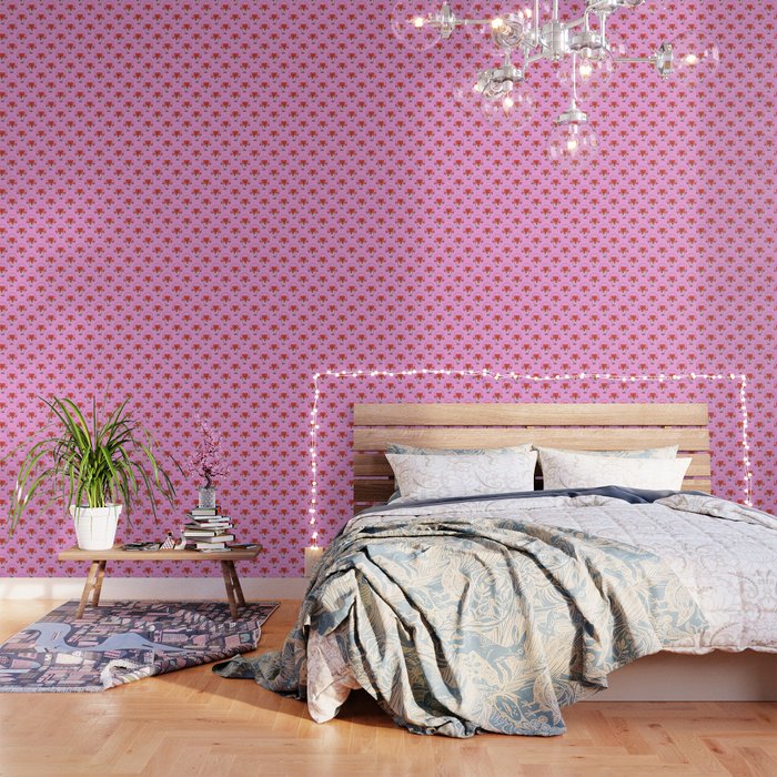 Retro love heart cartoon character pattern Wallpaper Gallery Image 3