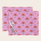 Retro love heart cartoon character pattern Placemat Gallery Image 1
