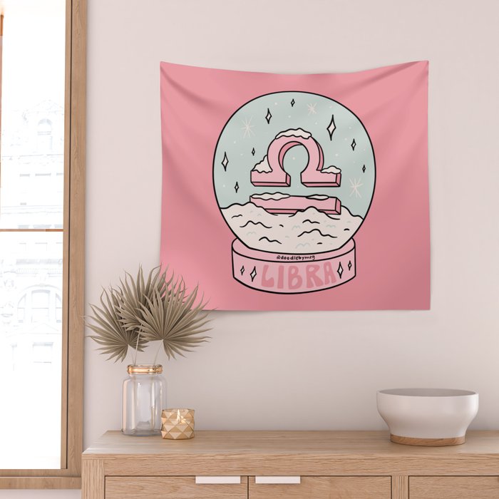 Libra Snow Globe Wall Tapestry Gallery Image 2
