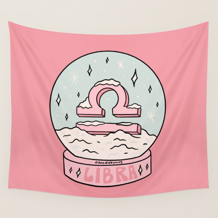 Libra Snow Globe Wall Tapestry Gallery Image 1