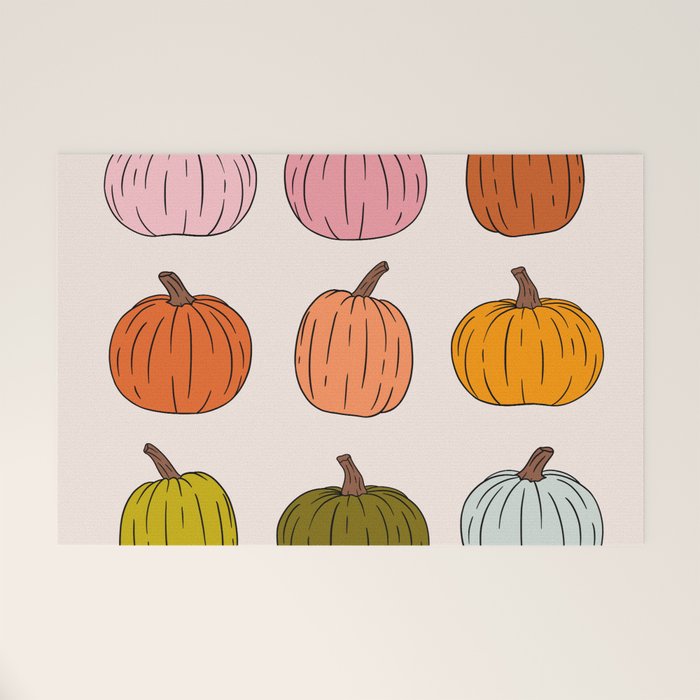 Rainbow Pumpkins Welcome Mat Gallery Image 1