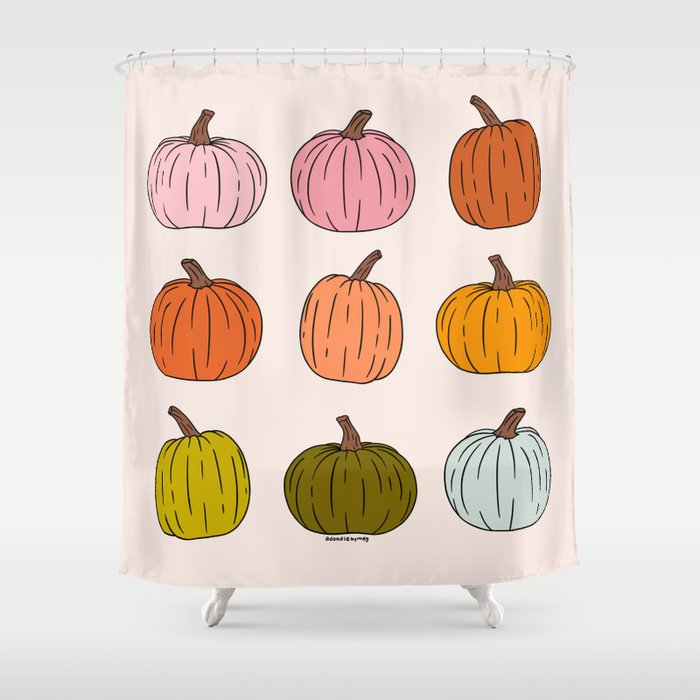 Rainbow Pumpkins Shower Curtain Gallery Image 1