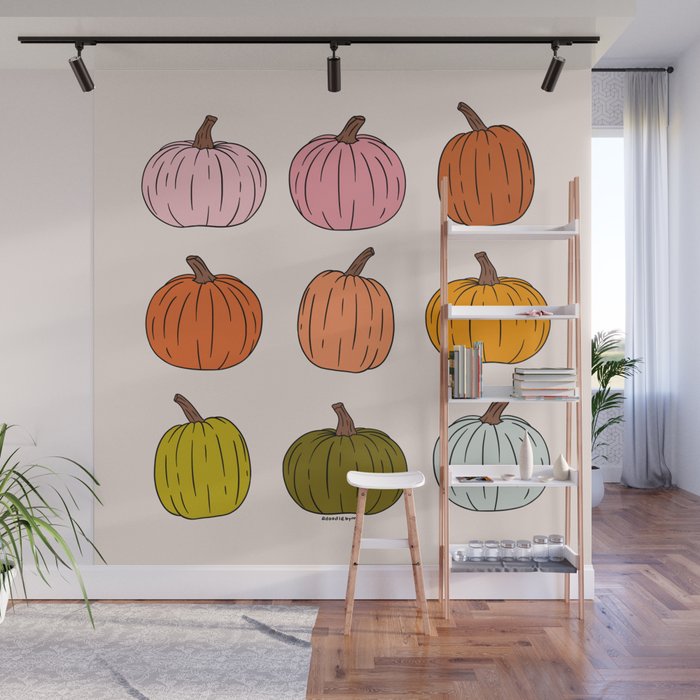 Rainbow Pumpkins Wall Mural Gallery Image 1