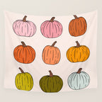 Rainbow Pumpkins Wall Tapestry Gallery Image 4