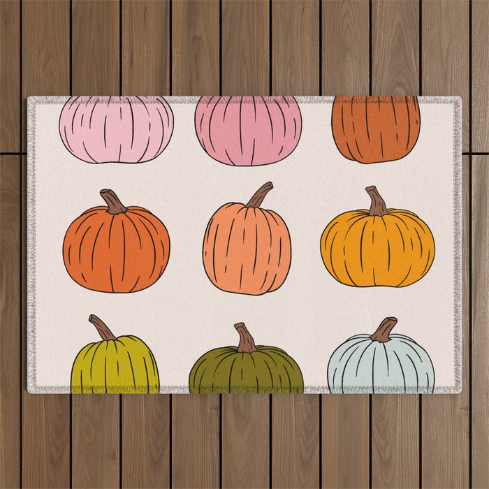Rainbow Pumpkins Outdoor Rug Gallery Image 1