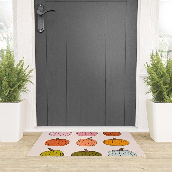 Rainbow Pumpkins Welcome Mat Gallery Image 3