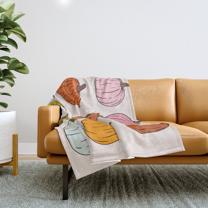 Rainbow Pumpkins Throw Blanket Gallery Image 1
