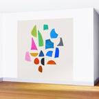 'Possibilities' Mid Century Modern Minimalist Paper Collage Rainbow Colors Wall Mural Gallery Image 2
