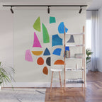 'Possibilities' Mid Century Modern Minimalist Paper Collage Rainbow Colors Wall Mural Gallery Image 1