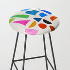 'Possibilities' Mid Century Modern Minimalist Paper Collage Rainbow Colors Stool Gallery Image 2