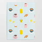 Retro breakfast coffee food pattern Poster Gallery Image 4