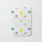 Retro breakfast coffee food pattern Bath Mat Gallery Image 1