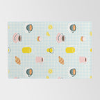 Retro breakfast coffee food pattern Rug Gallery Image 2