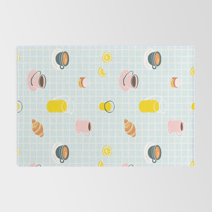 Retro breakfast coffee food pattern Rug Gallery Image 2