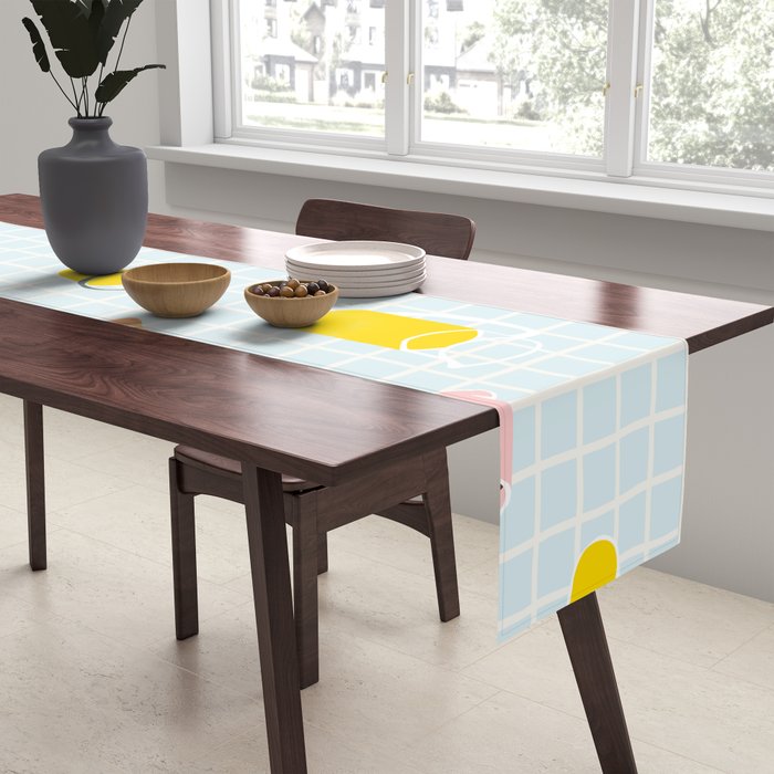 Retro breakfast coffee food pattern Table Runner Gallery Image 2