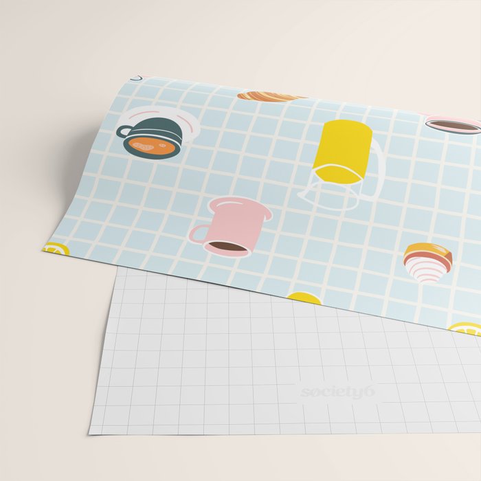 Retro breakfast coffee food pattern Wrapping Paper Gallery Image 2