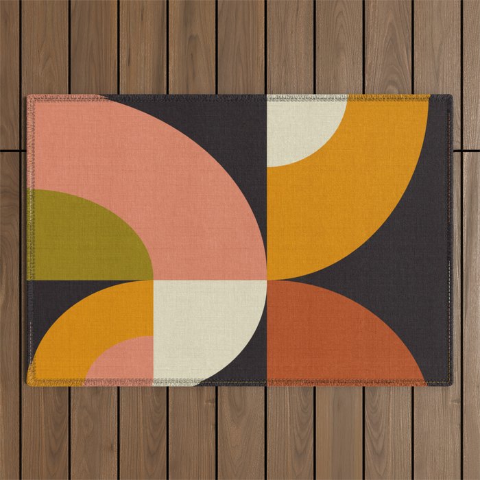 geometric modern mid century Outdoor Rug Gallery Image 1