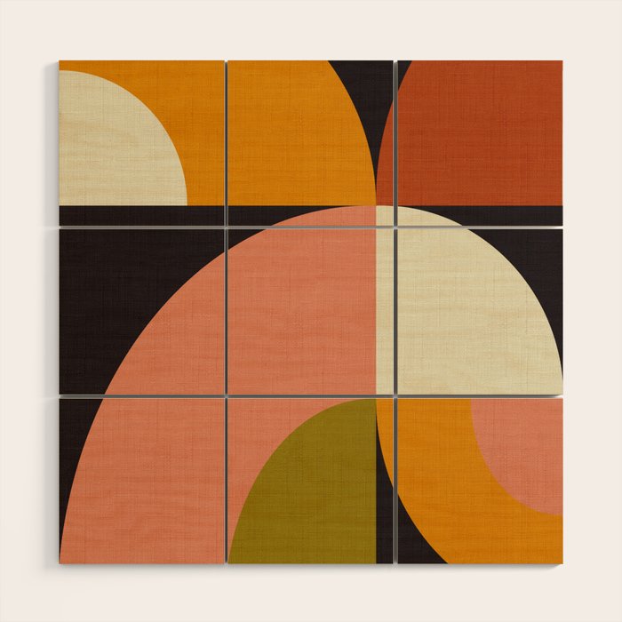 geometric modern mid century Wood Wall Art Gallery Image 1