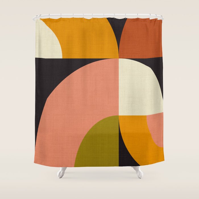 geometric modern mid century Shower Curtain Gallery Image 1