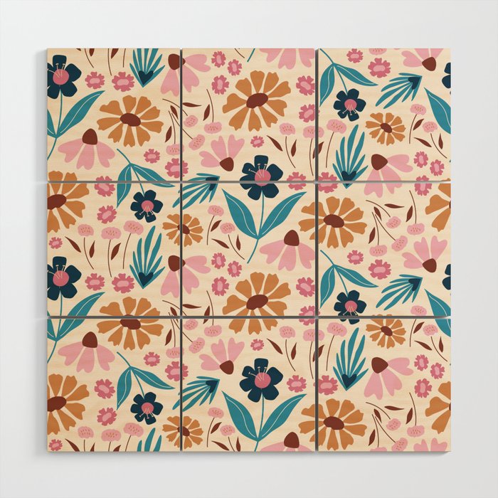 Wild Flowers - Bohemian  Wood Wall Art Gallery Image 1