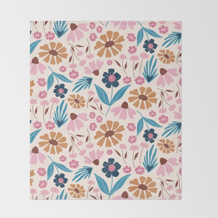Wild Flowers - Bohemian  Throw Blanket Gallery Image 2