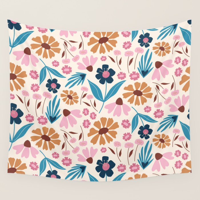 Wild Flowers - Bohemian  Wall Tapestry Gallery Image 4