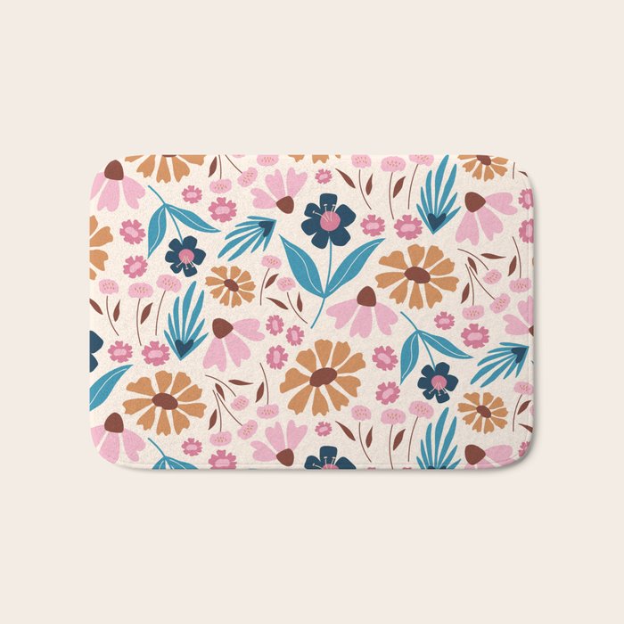 Wild Flowers - Bohemian  Bath Mat Gallery Image 1
